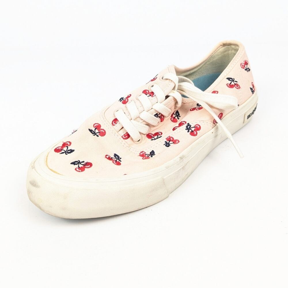 J. Crew SeaVees Embroidered Cherries Casual Legend Sneakers Size 8